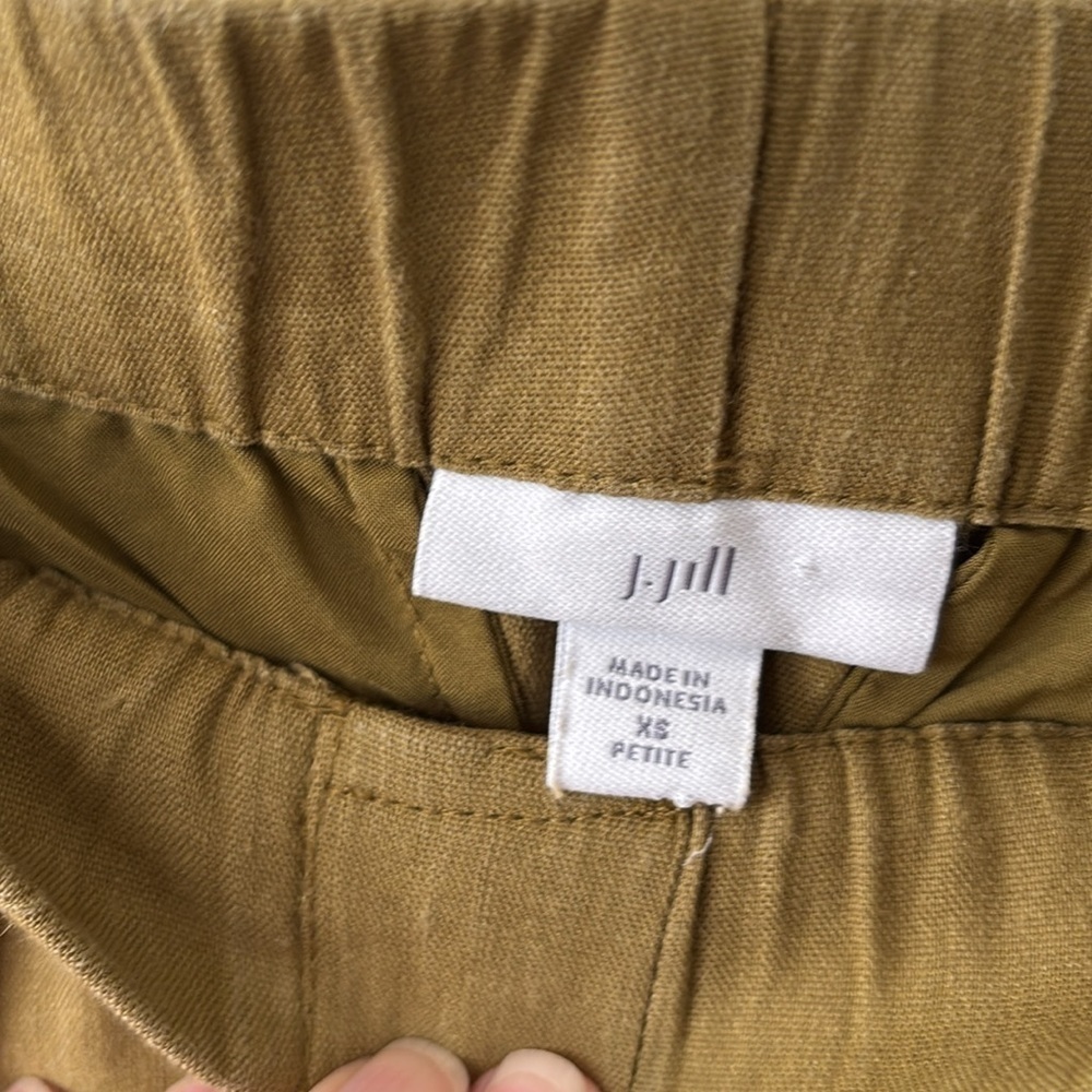 J. Jill Sage Green Cropped Elastic Waist Pants Linen Blend Size XS - Picture 9 of 12